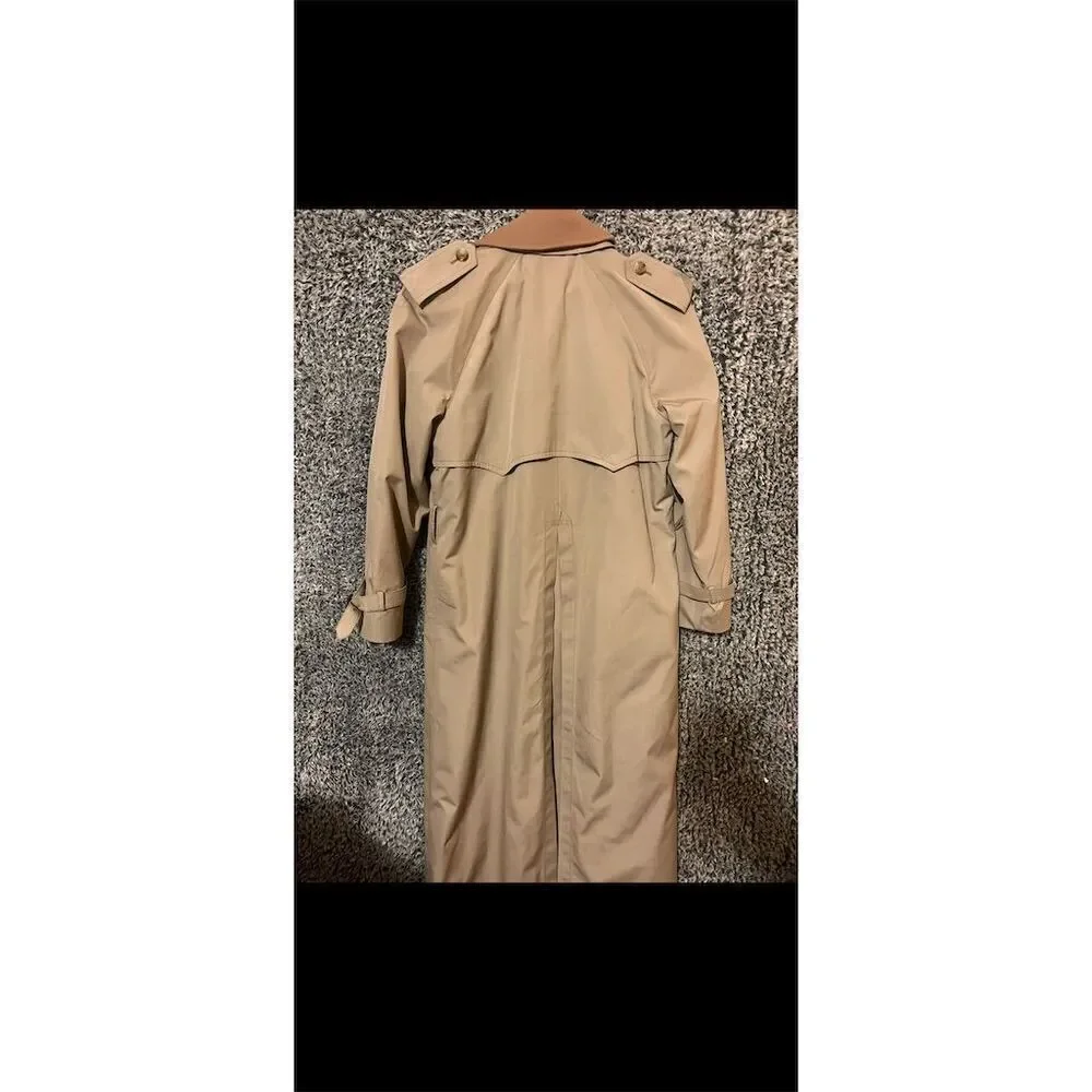 VTG Brooks Brothers women’s Beige Trench Coat Size M Double-Breasted Formal